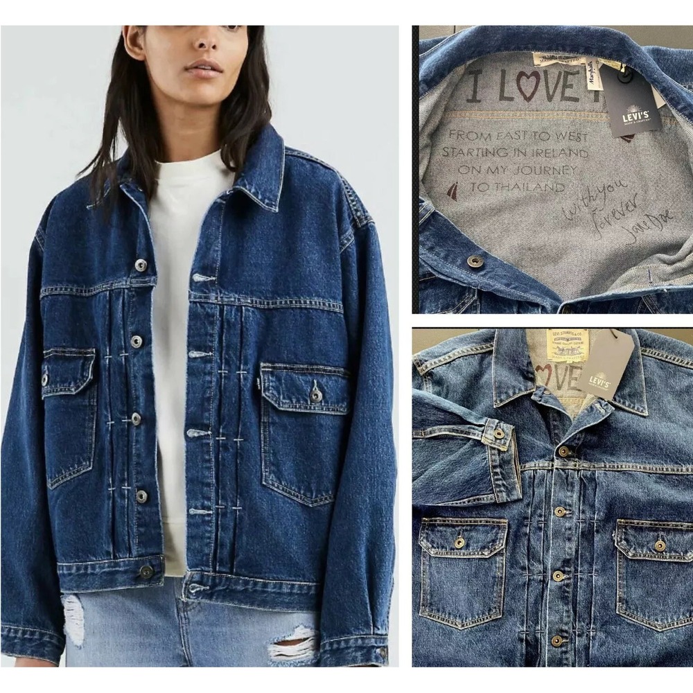 Levis Made & Crafted Denim Jacket Love Letter Type 11 Retro 80s E Oversized Sz S - Picture 3 of 7